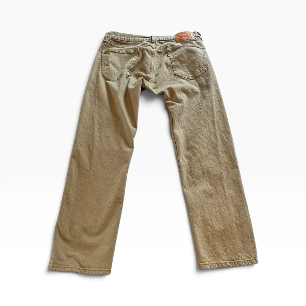 Levis 505 Regular Fit Jeans Mens T34x30 A34x29 Tan Khaki Straight Leg Pants